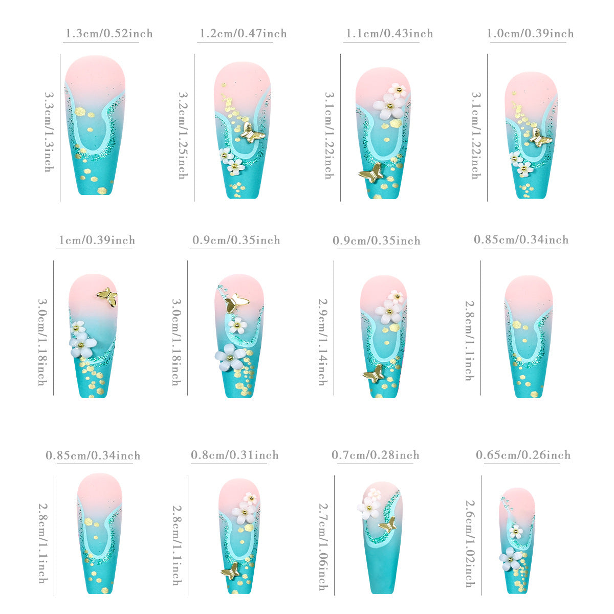 3D Camellia Butterfly Wear Nail Patch