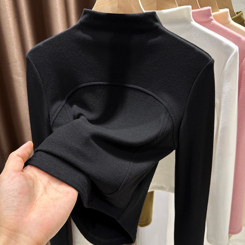 Womens Half-Turtleneck Double-Faced Thermal Base Layer Top