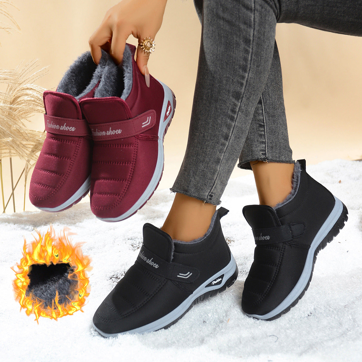 Fleece-lined Insulated Snow Boots