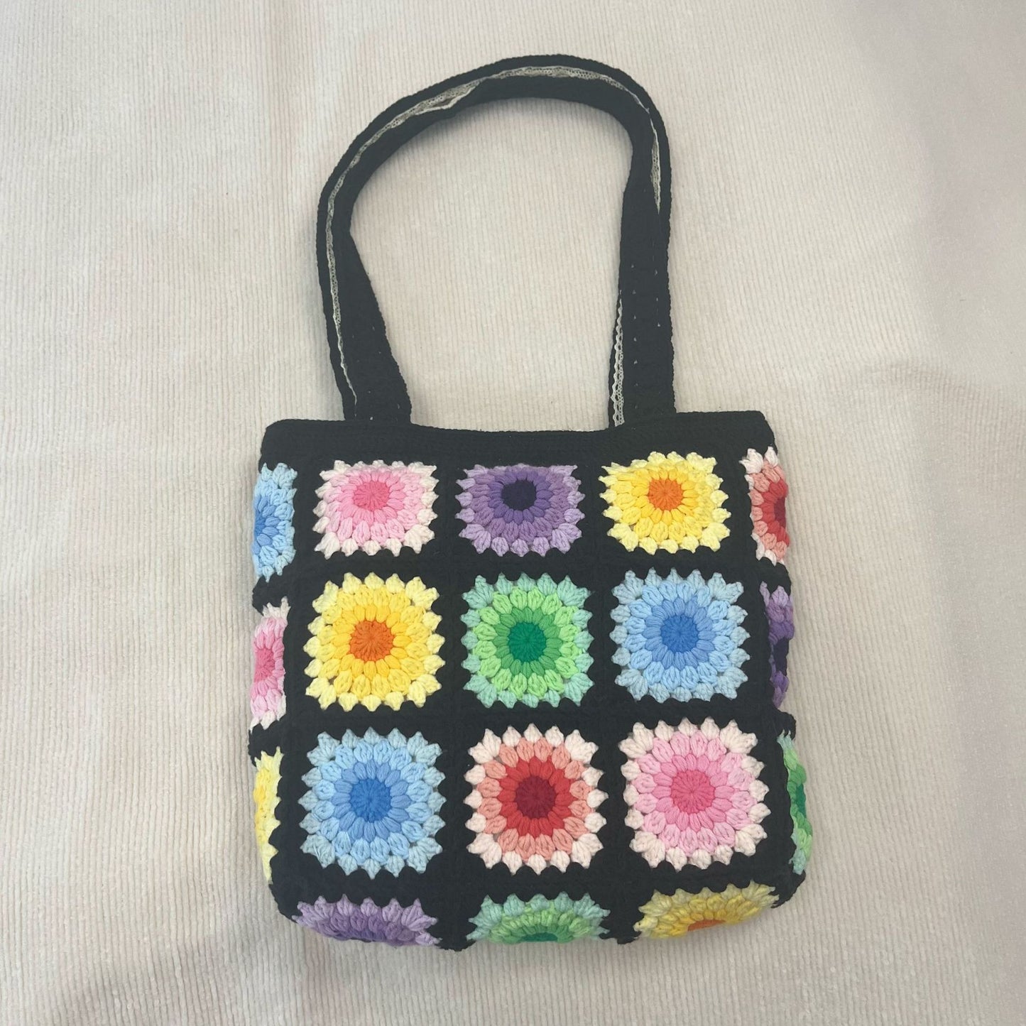 New Wool Crocheted Creative Hand Weaving Three-dimensional Flower Shoulder Bag