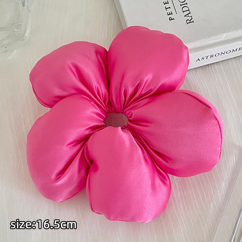 Sponge Flower Pillow Satin Large Intestine Headband