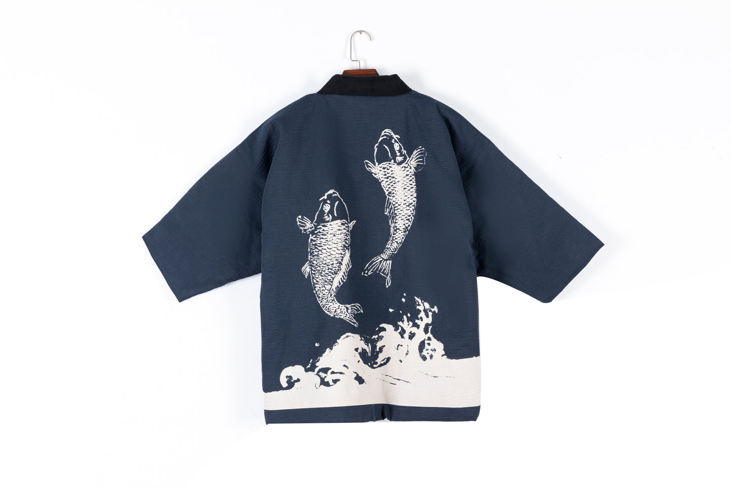 Japanese Traditional Koi Print Kimono Cardigan Thick Cotton Jacket Coat Outerwear Yukata Home Clothes Men Loose Pajamas