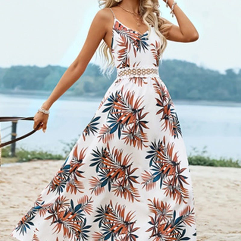 Printed Resort-Style Waist-Cinching Dress That Flatters