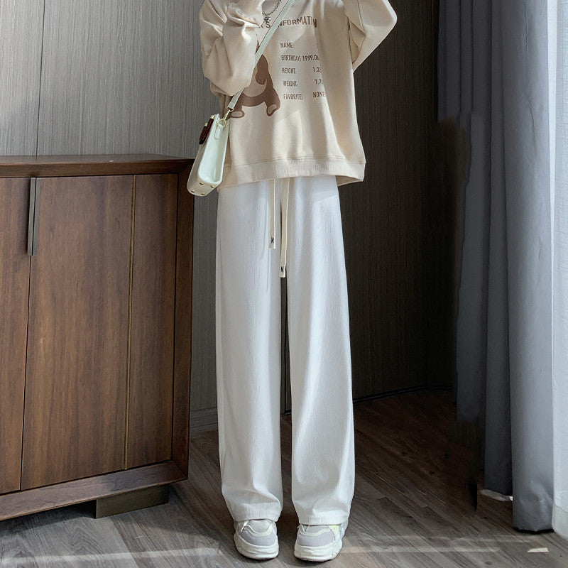 Women's High Waist Loose Straight Casual Knitting Pants