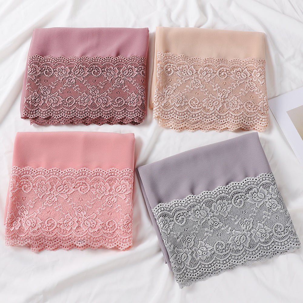 Pearl Chiffon Lace Women's Toe-covered Scarf