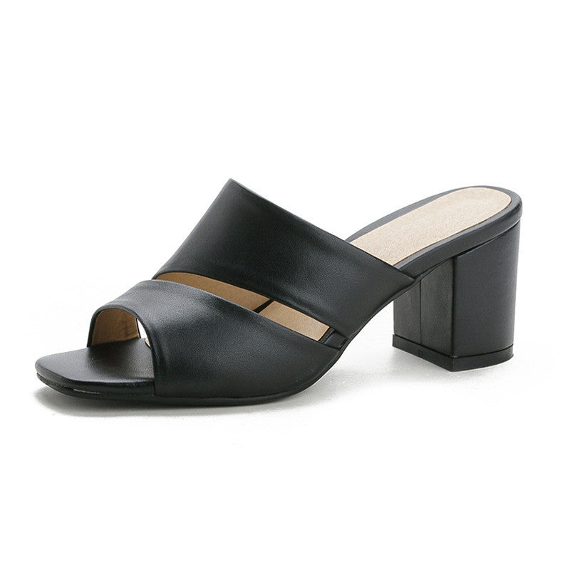 Flip-flops Women's Shoes Middle-aged Leather Mother Sandals And Slippers