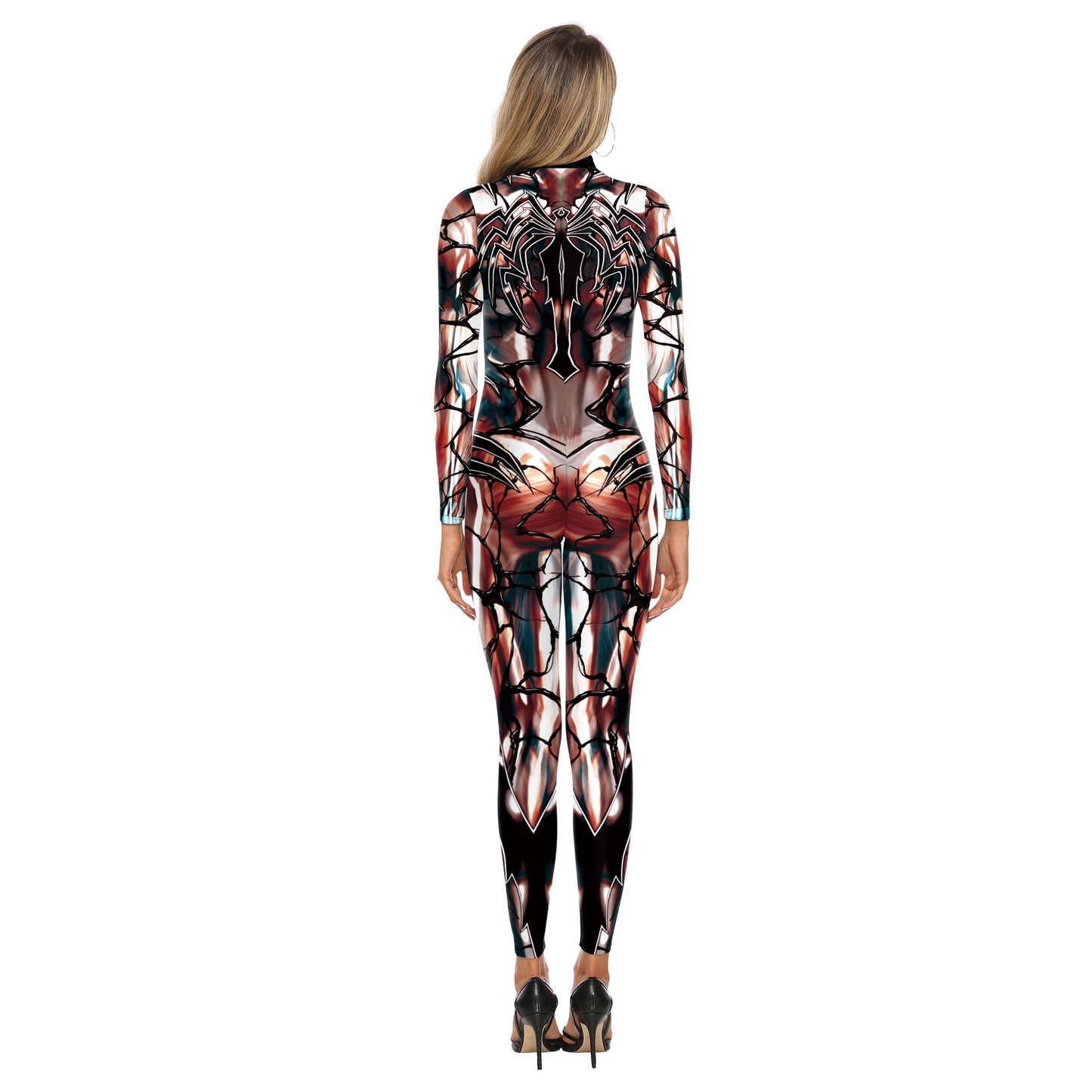 New Spider 3D Digital Printing Long Sleeve Jumpsuit