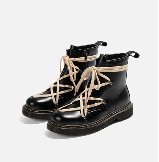 Children's British Style Leather  Lace-up Ankle Boots