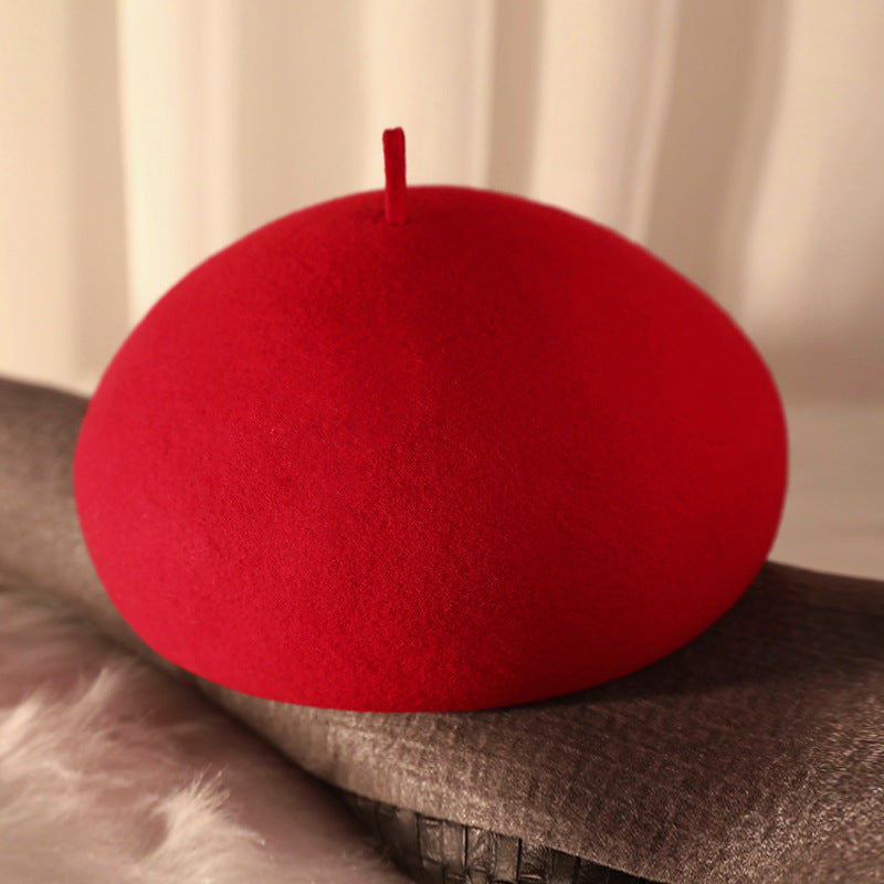 Wool Hat Painter Cap Knitted Pumpkin Hard Beret