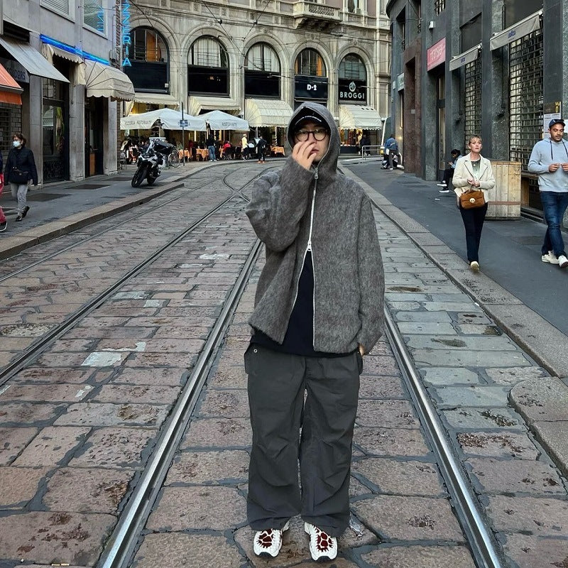 High-grade Wool Hooded Woolen Coat