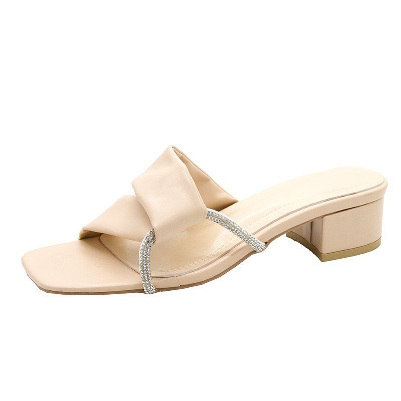 Women's Slope With Thick Heel Toe Square Sandals And Slippers