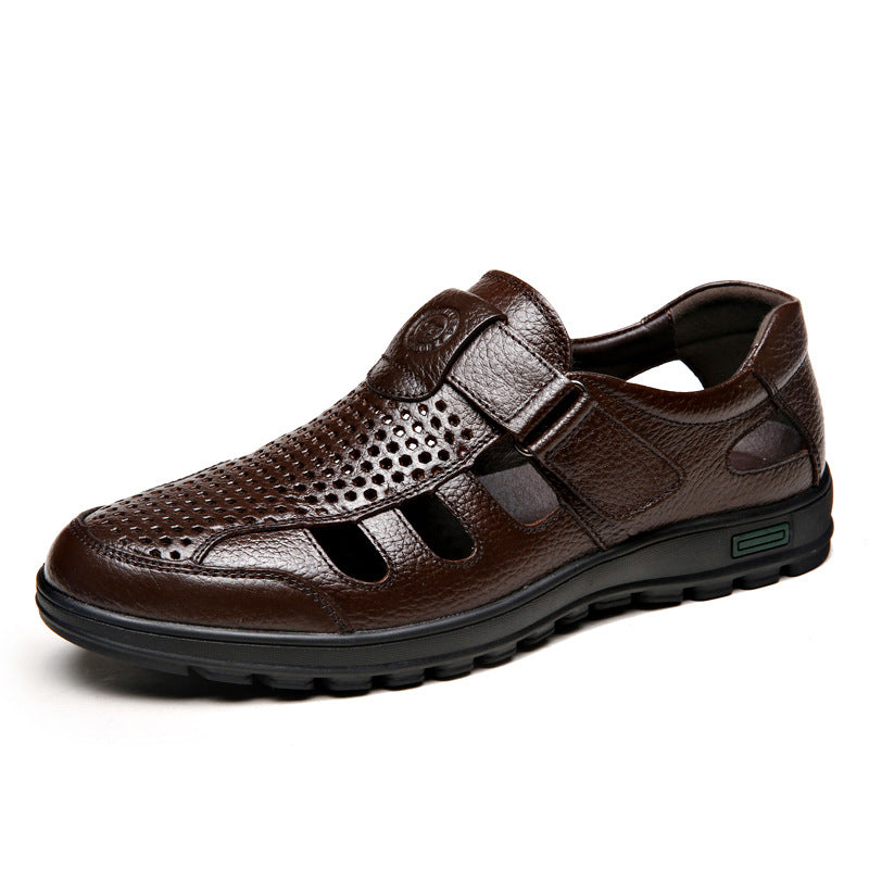 New Fashion Genuine Leather Men's Sandals Retro Rome Shoes