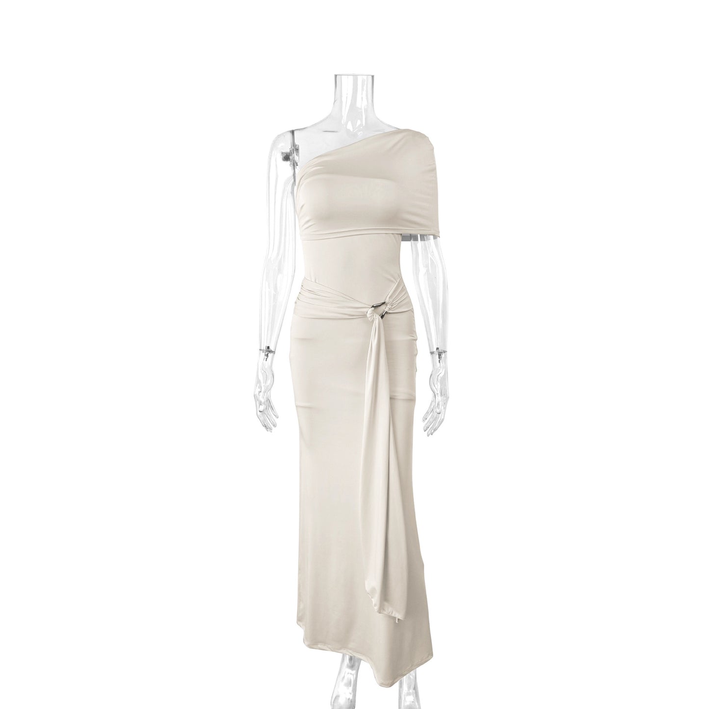 High-end Off-shoulder Dress With Tie-up Straps