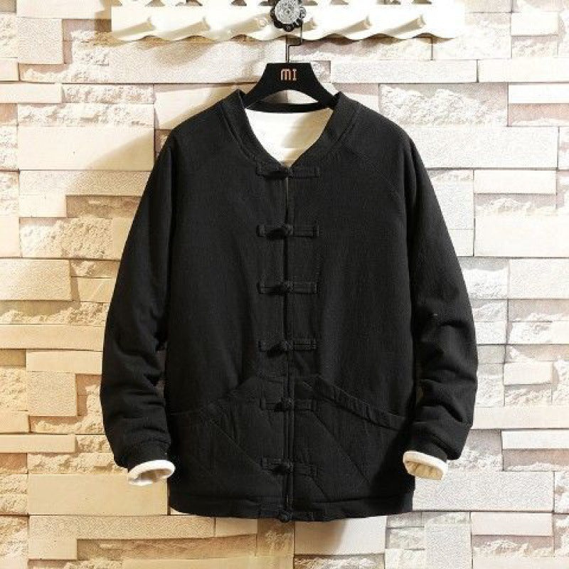 Plush Thick Chinese Style Cotton Coat