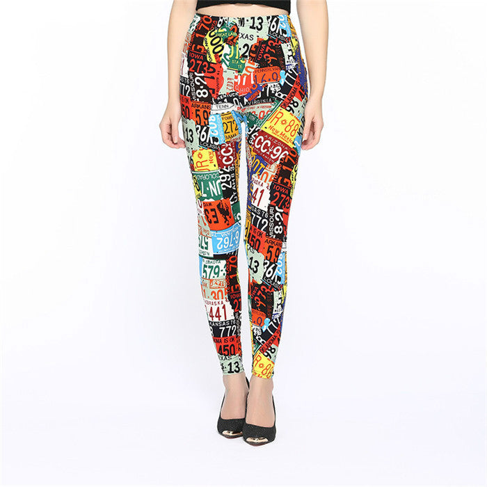 Women's Fashion Double-sided Brushed English Letters Nine-quarter Pants