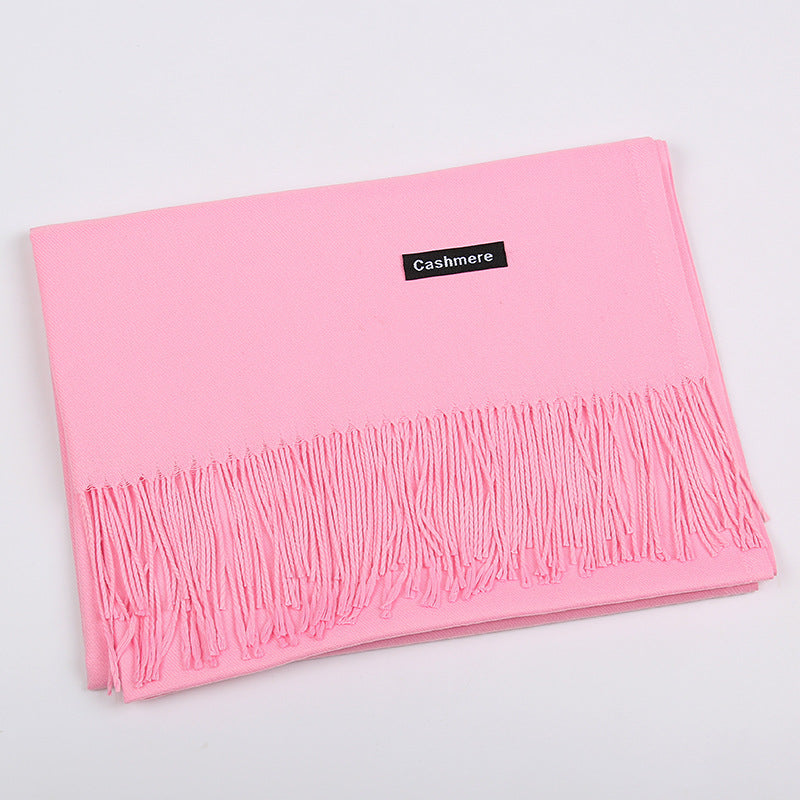 Solid Color Artificial Cashmere Scarf Female 220g Warm Shawl