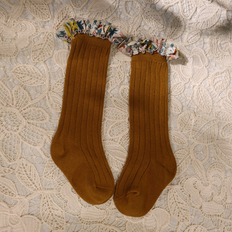 Children's Pit Stockings Lace Baby Plain Color Socks