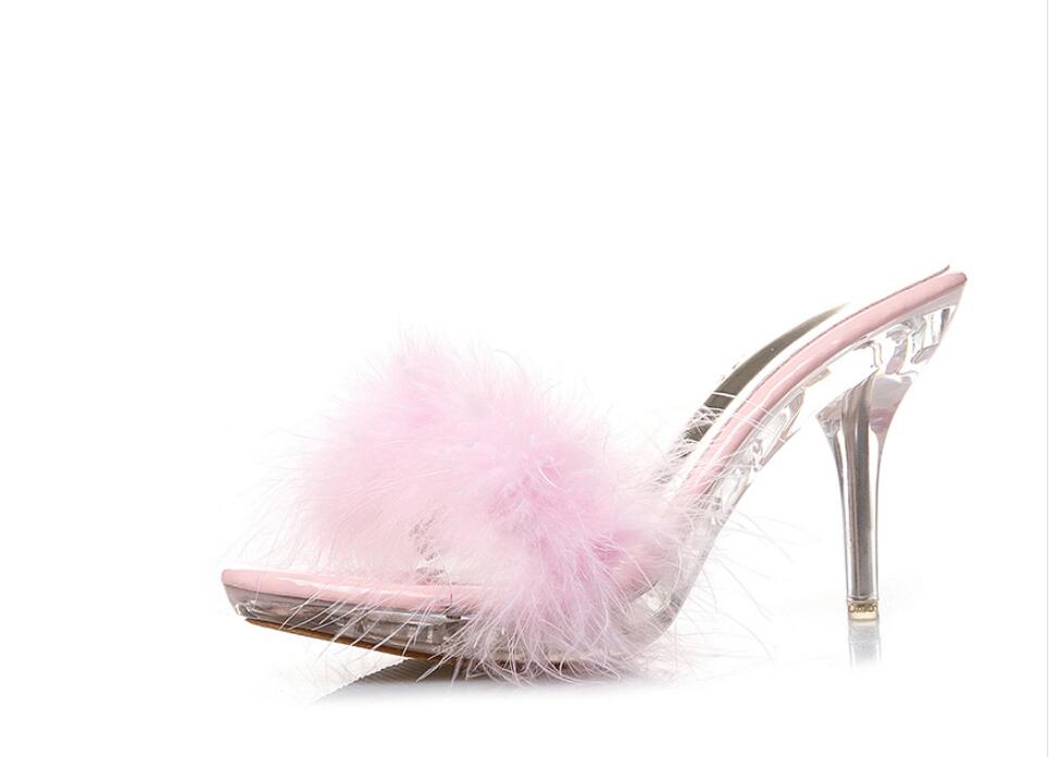 Crystal Wool Slippers For Ladies Fall