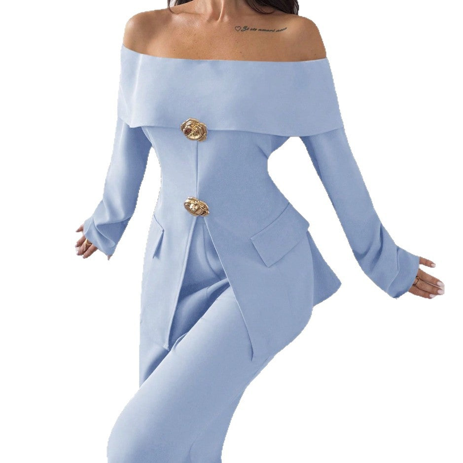 Stylish And Minimalist Design Womens Long Sleeve Suit