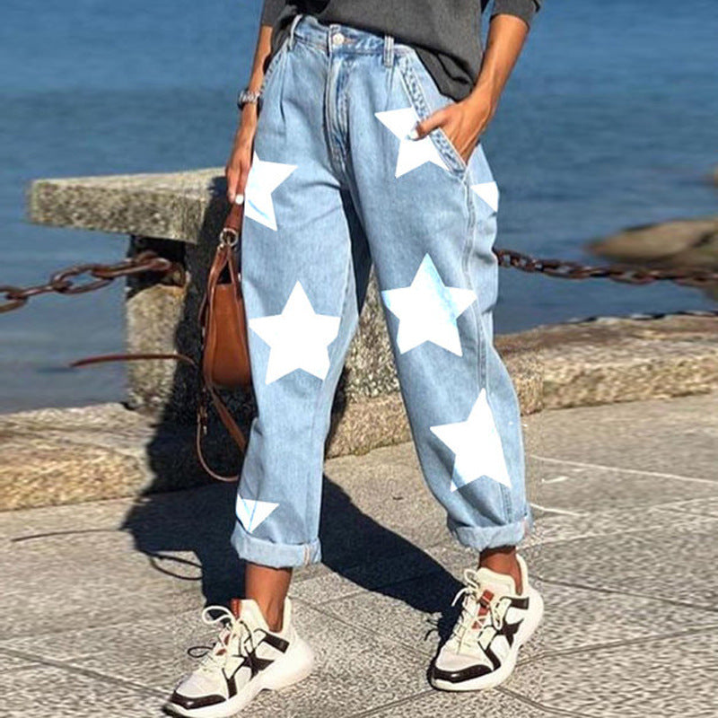 Long Pants Loose Casual Five-pointed Star