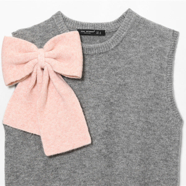 European And American Fashion Bow Back Vest-style Knitwear