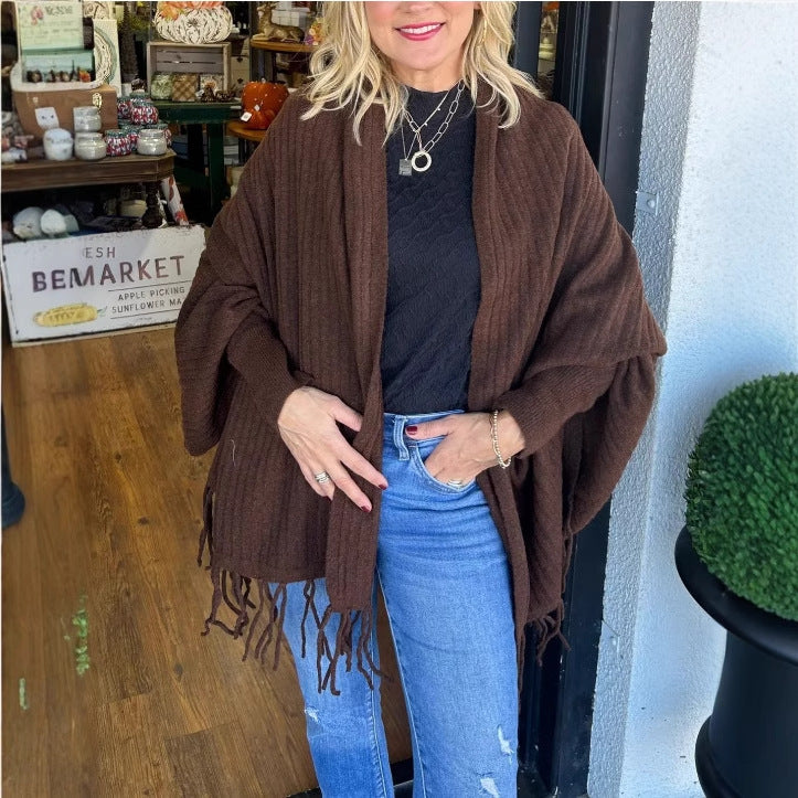 Fashionable Knitted Tassel Inverness