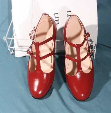 Women's Japanese  Cowhide Handmade Retro Shoes