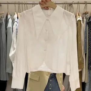 Chic Doll Collar Single Breasted Long Sleeve Thin Sweet Inside Shirt Blouse