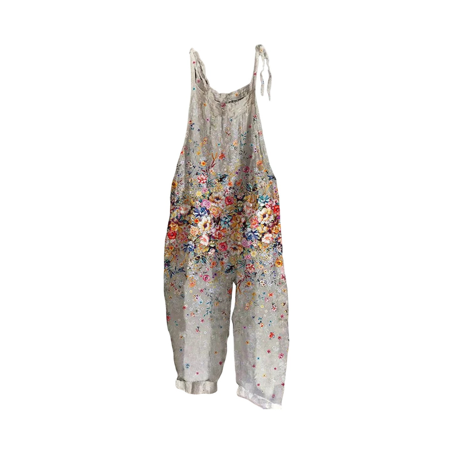 Vintage Print Wide Leg Women's Jumpsuit