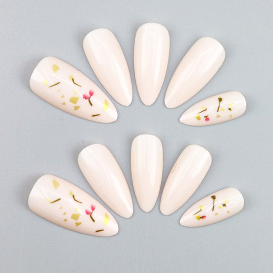 Long Gold Foil Fragments Retro Nail Art Patch Fashion Wear Armor