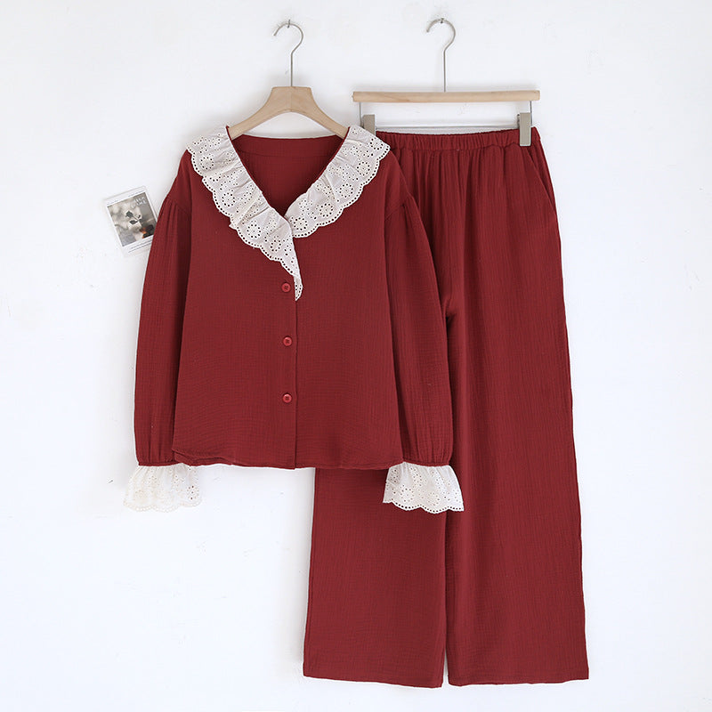 Womens French Romantic Minimalist Home Pajama Set