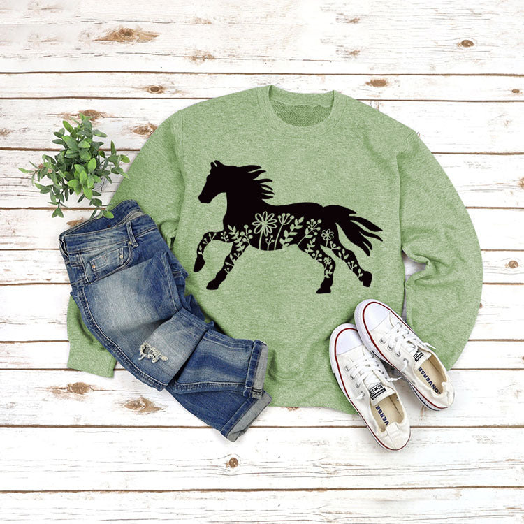 European And American Round Neck Jacket Long Sleeve Printing