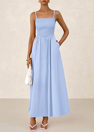 Ruched Tank Top With Thin Straps And A Pocketed Dress
