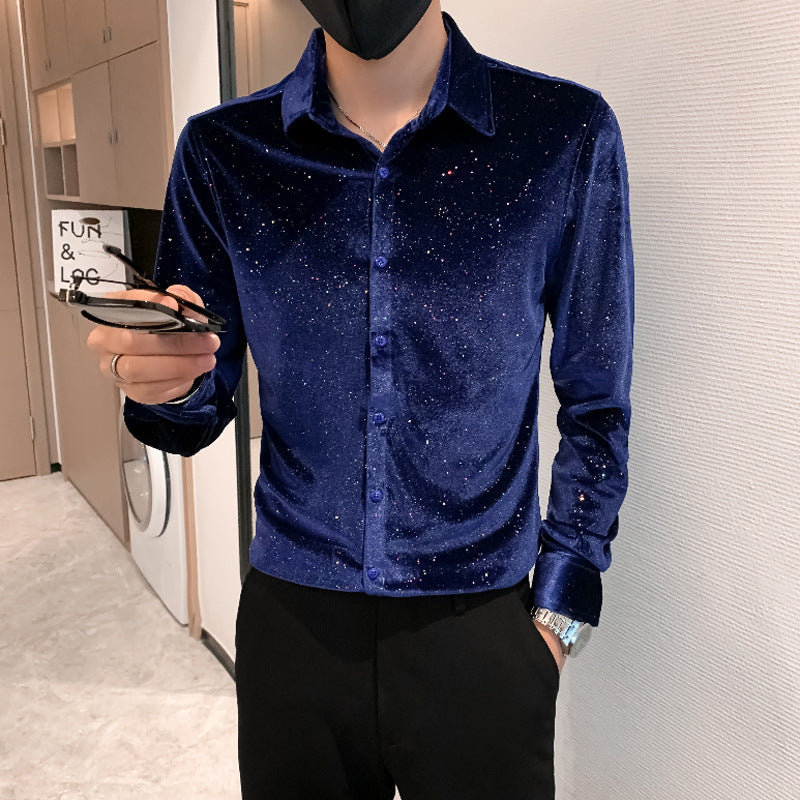 Men's Casual Business Sequined Shirt
