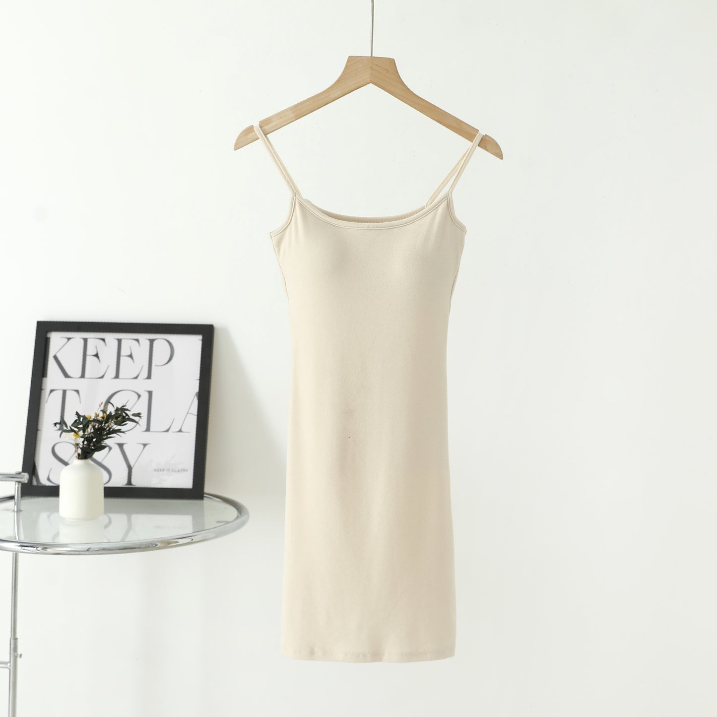 Elegant Figure-flattering Slip Dress That Creates A Slimming Look