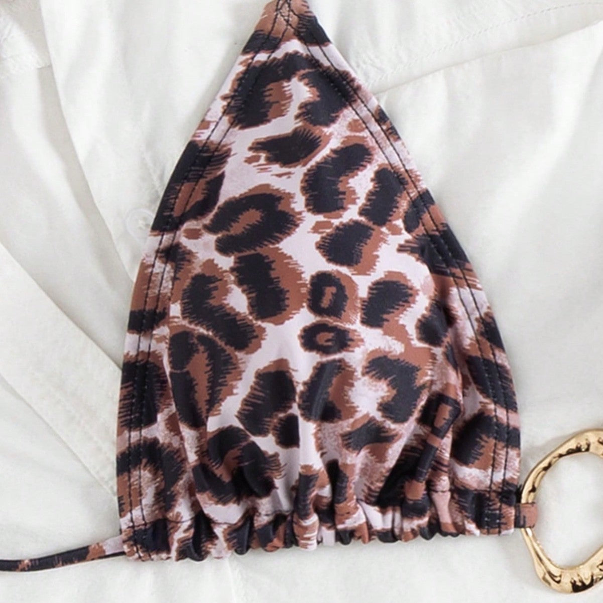 Bikini In European And American Leopard Printsexy Beach And Resort Swimwear