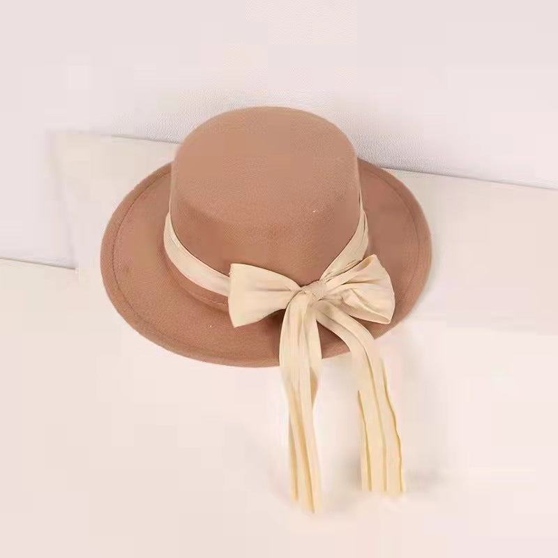 Children's Fashion French Ribbon Wool Top Hat