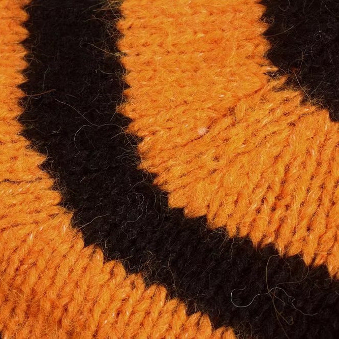 Half Turtleneck Contrast Color Striped Sweater