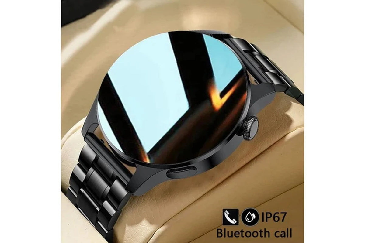 New Bluetooth Call Smart Watch Men Full Touch Sport Fitness Watches Waterproof Heart Rate Steel Band Smartwatch Android Ios - Black Silicone Belt