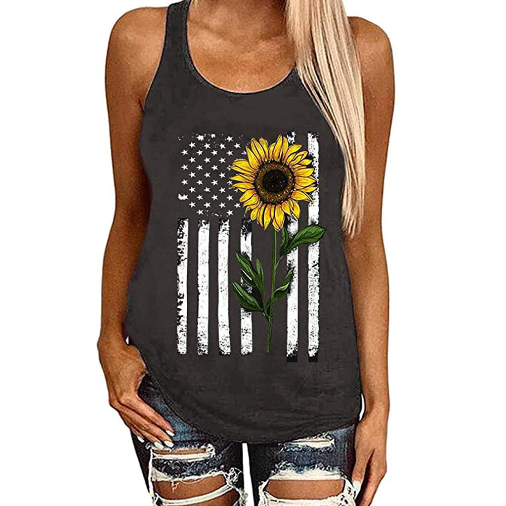 Hot Ny Nationalflag Trykt Vest T-shirt