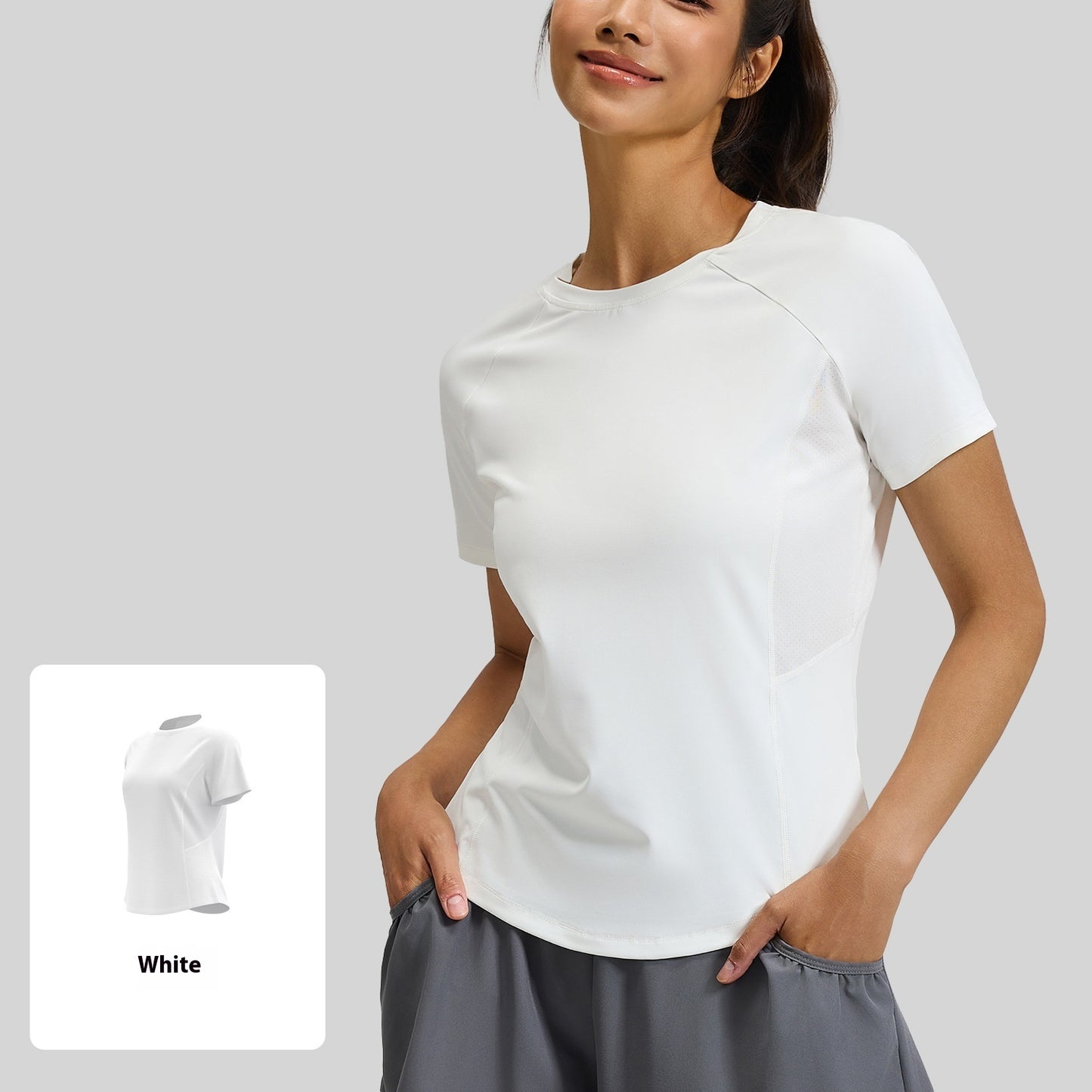 Outdoor Running Breathable Quick-drying Exercise Short Sleeves T-shirt For Women
