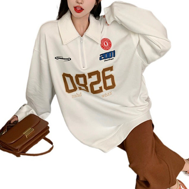 Women's American-style Retro Digital Printing Plus Size Sweater
