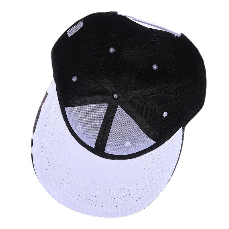 Men's And Women's Fashion Color Blocking Flat Brim Duck Tongue Hat