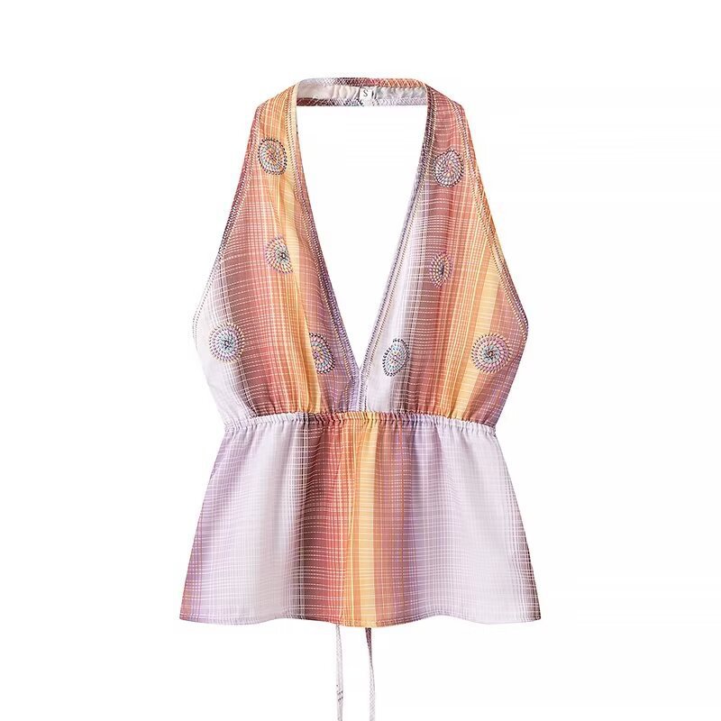 Women's Street Fashion Backless Print Tube Top