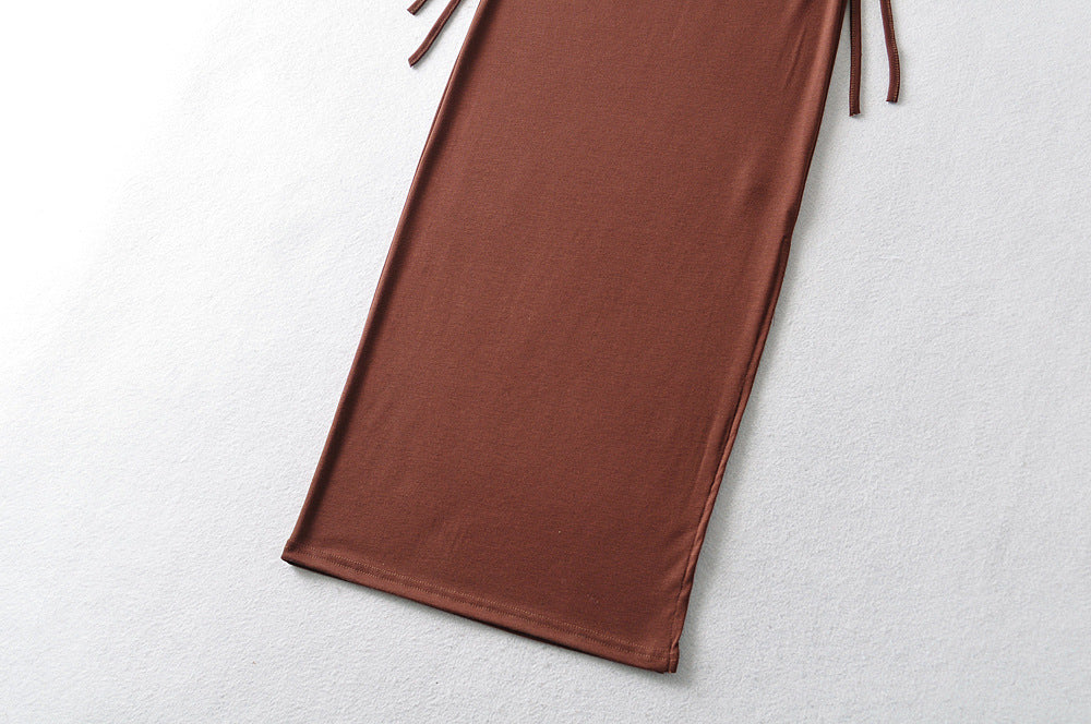 Design Inspired Lace Up Slimming Dress