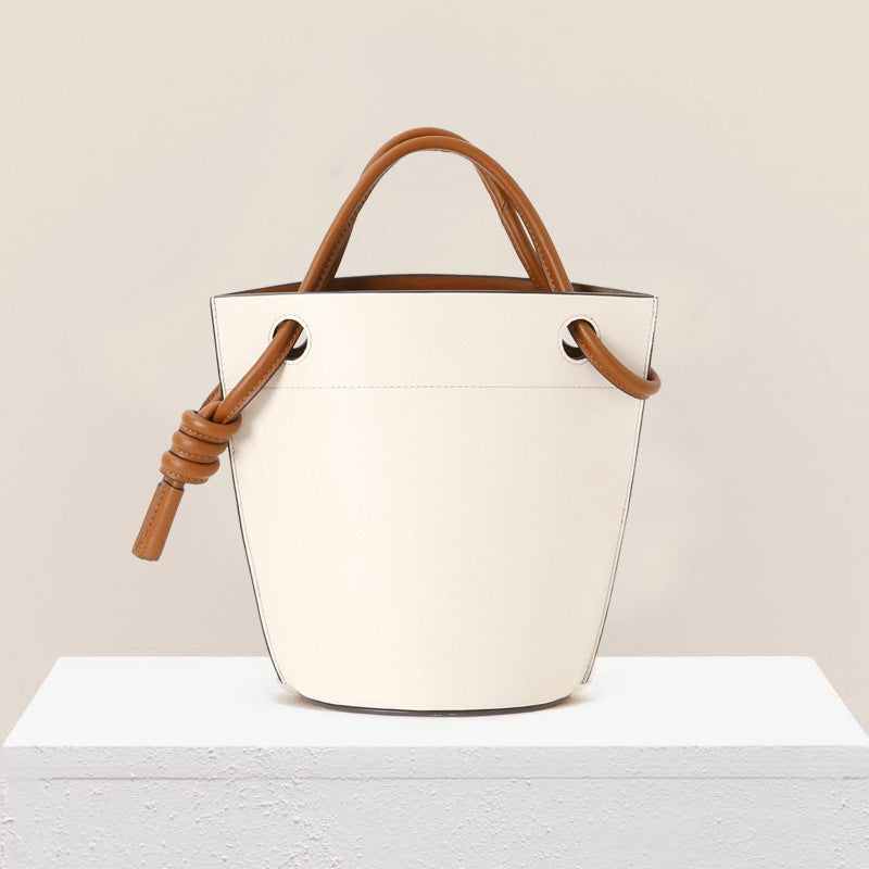 Handbag Simple Personality Knot Portable Senior Sense Bucket Bag Female