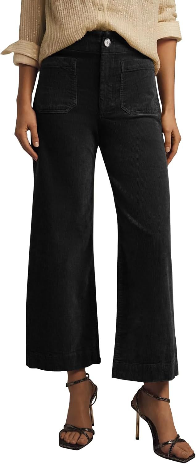 Women's Casual High-waisted Straight-leg Button-up Pants