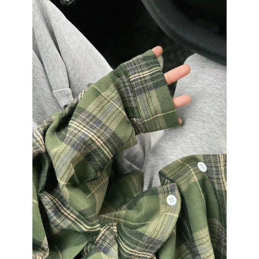 Female Dopamine Tender Plaid Shirt Coat