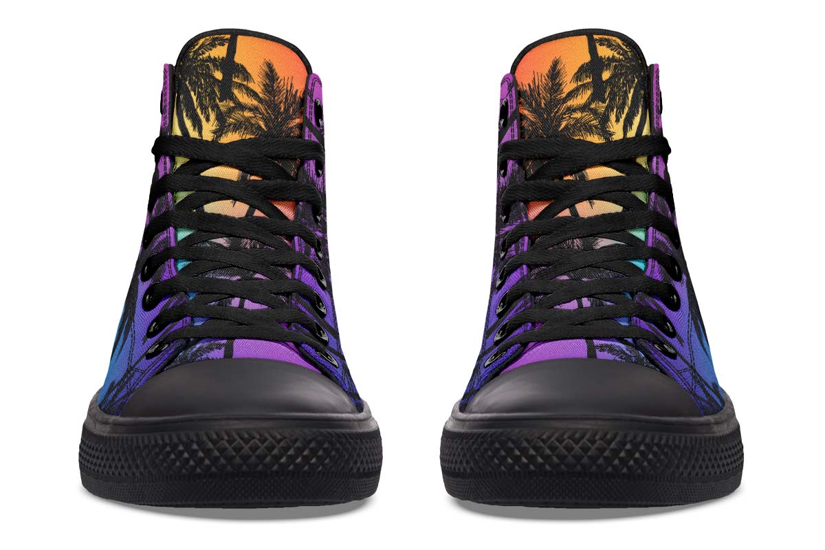 Printed Couple High-top Canvas Shoes