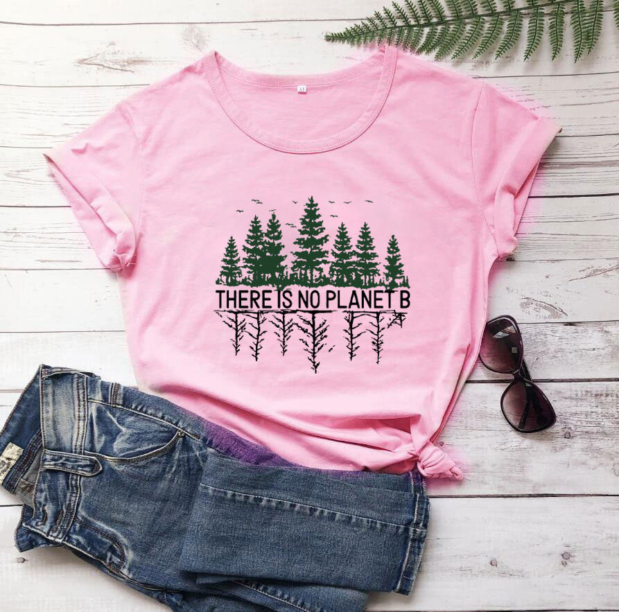 Pine Forest Pattern European And American Street Popular Short-sleeved T-shirt Female